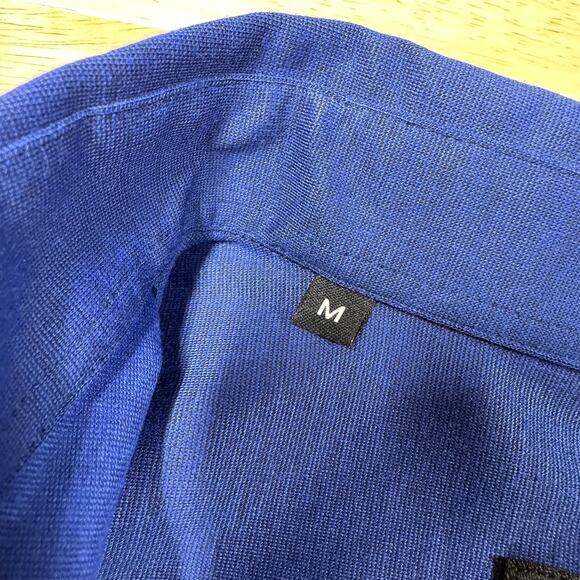 Jeff NWT Midwood Long Sleeve Button Down Shirt Denim Blue Size M Style JJ1020 - Picture 5 of 11